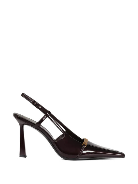  Potamy Buckle Strap Leather Pumps - Brown 