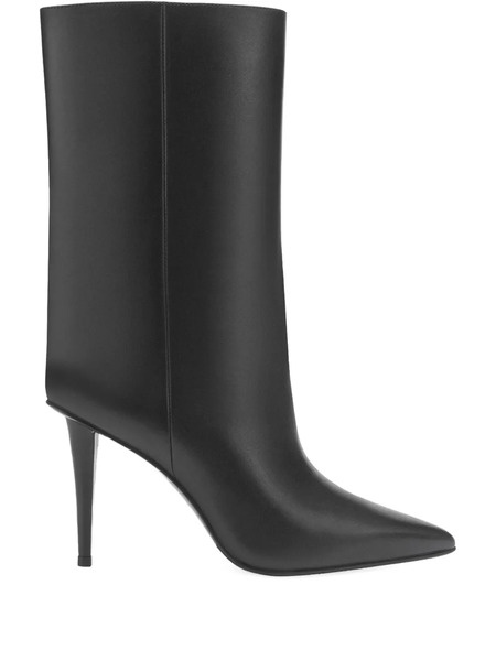  Potamy Leather Heeled Ankle Boots - Black 
