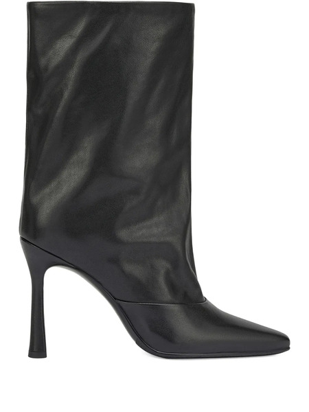  Potamy Leather Heeled Ankle Boots - Black 
