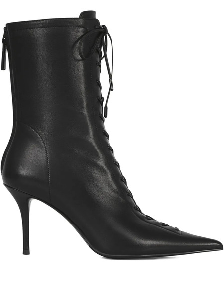  Potamy 95mm Leather Ankle Boots - Black 