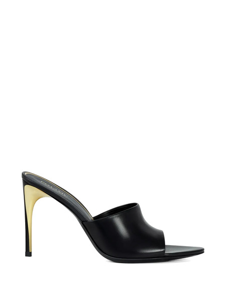  Potamy Pointed Leather Mules - Black 