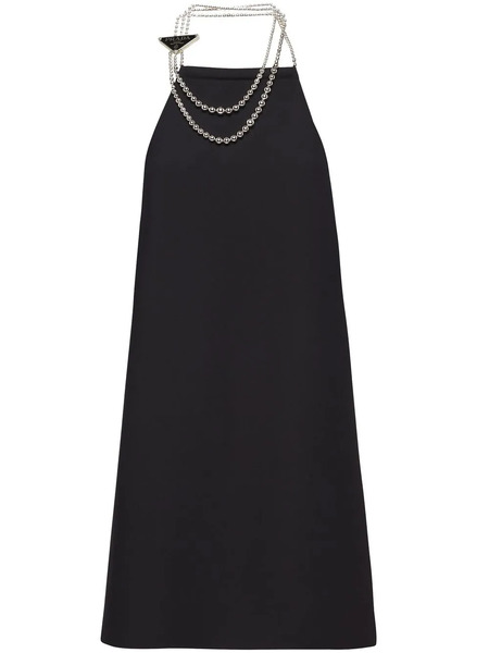  Prada Beaded Halterneck Minidress - Black 