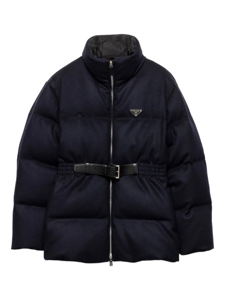  Prada Belted Puffer Jacket - Black 
