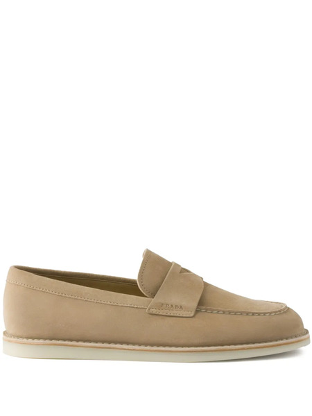  Prada Bleached-suede Loafers - Neutrals 