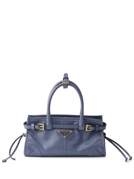  Prada Bonnie Leather Tote Bag - Blue 