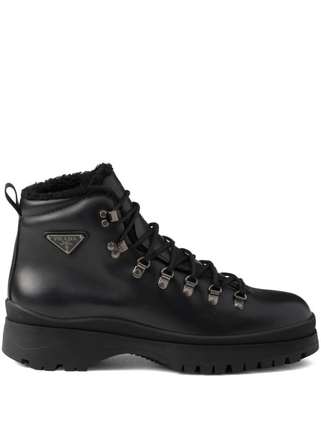  Prada Brixxen Leather Boots - Black 