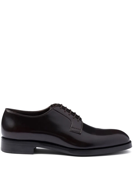  Prada Brushed Derby Shoes - Brown 