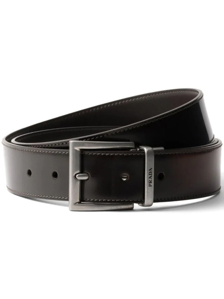  Prada Brushed-leather Belt - Brown 