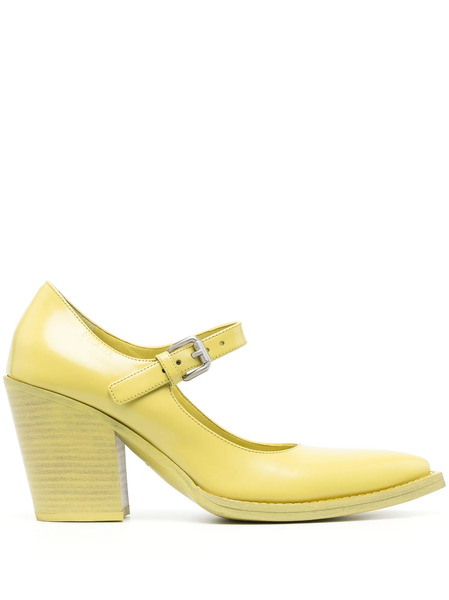  Prada Brushed Leather 95mm Pumps - Green 
