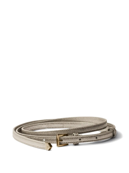  Prada Buckle Leather Belt - Neutrals 