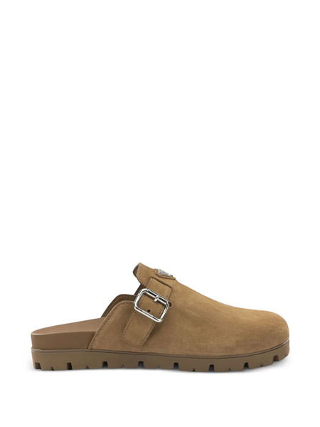  Prada Buckle Leather Loafers - Neutrals 