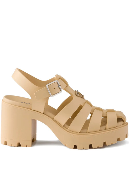  Prada Buckle Platform Sandals - Neutrals 