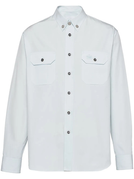  Prada Button-down Cotton Shirt - Blue 