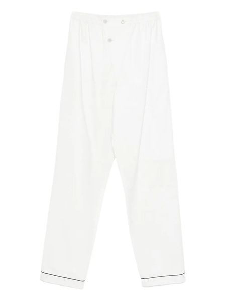  Prada Button-fastening Cupro Trousers - White 