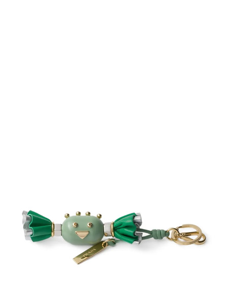  Prada Candy Plexiglas-leather Keyring Charm - Green 