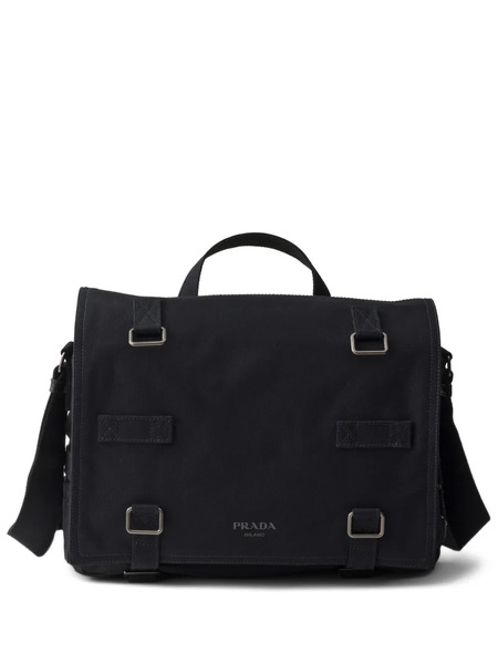  Prada Canvas Shoulder Bag - Black 