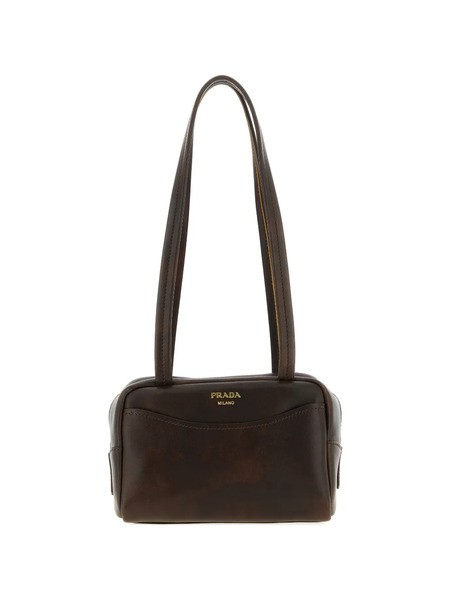  Prada Carry Leather Top Handle Mini Bag - Brown 