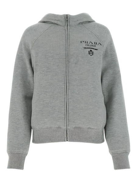  Prada Cashmere-blend Hoodie - Grey 