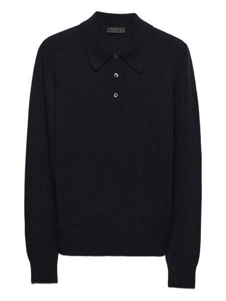  Prada Cashmere Polo Shirt - Blue 
