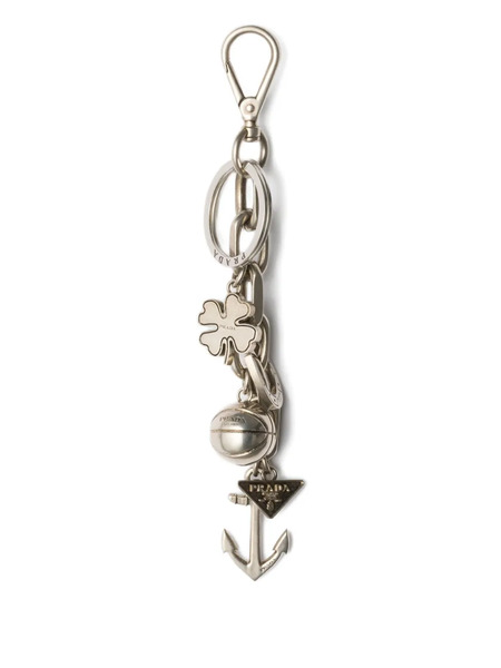  Prada Charms Keyring - Grey 