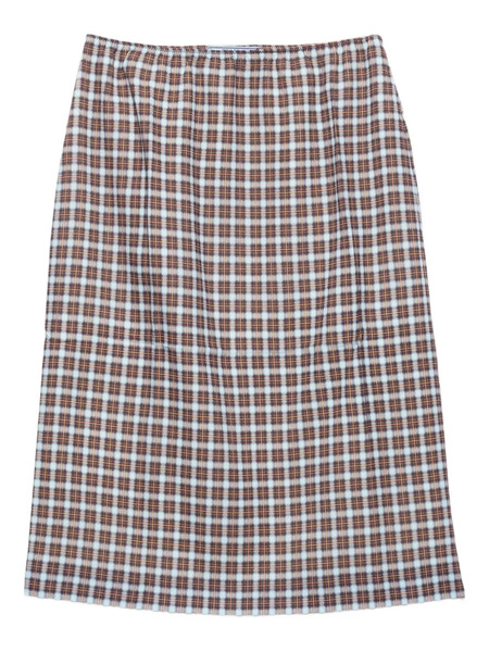  Prada Check-print Midi Skirt - Blue 