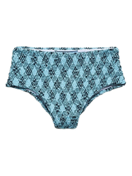  Prada Checked Bikini Bottoms - Blue 
