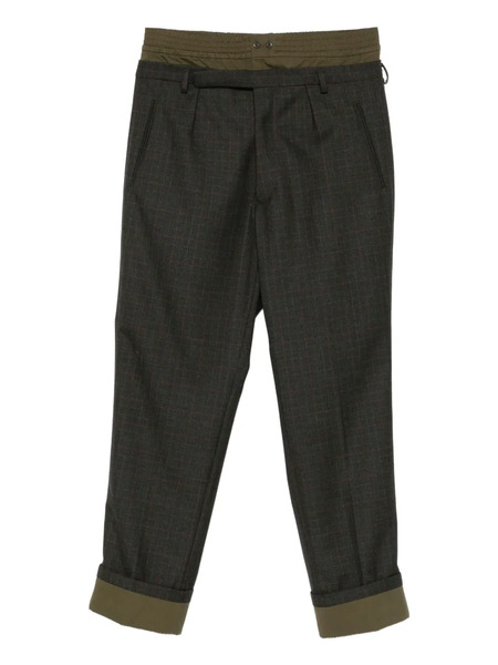  Prada Checked Layered Trousers - Green 