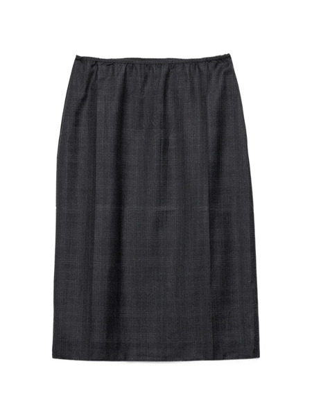  Prada Checked Wool Midi-skirt - Grey 