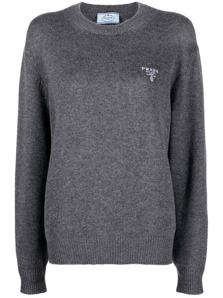  Prada Chest Logo Jumper - Grey 