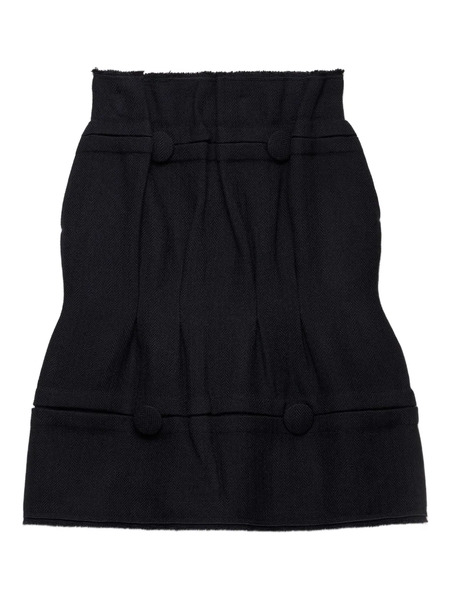  Prada Chevron-pattern Wool Midi Skirt - Blue 