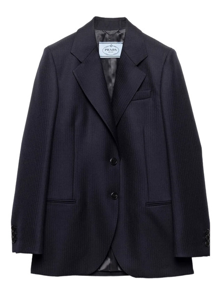  Prada Chevron Triangle-logo Blazer - Blue 