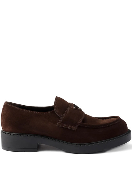 Prada Chocolate Triangle-logo Loafers - Brown 