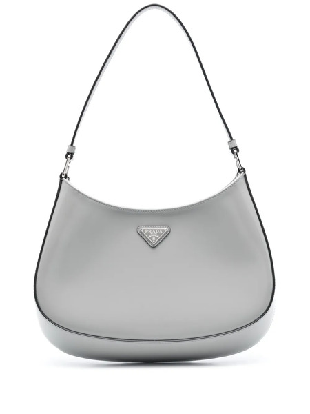  Prada Cleo Brushed Leather Shoulder Bag - Grey 