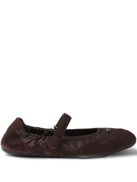  Prada Collapse Panelled Ballet Flats - Brown 