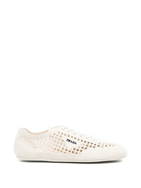  Prada Collapse Woven Low-top Sneakers - Neutrals 