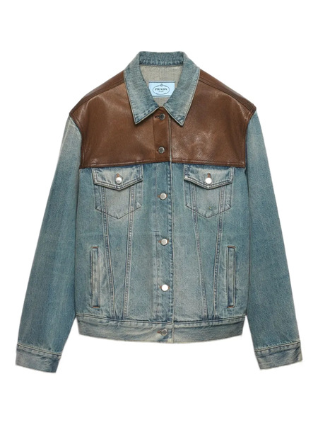 Prada Contrast-panel Jacket - Blue 