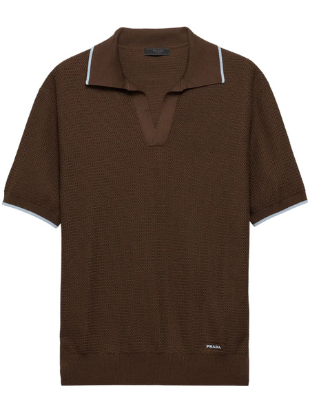  Prada Contrast-trim T-shirt - Brown 