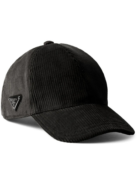  Prada Corduroy Baseball Cap - Black 