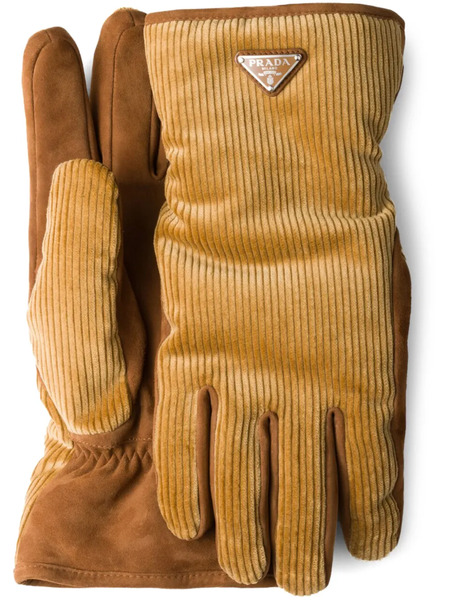  Prada Corduroy Gloves - Brown 