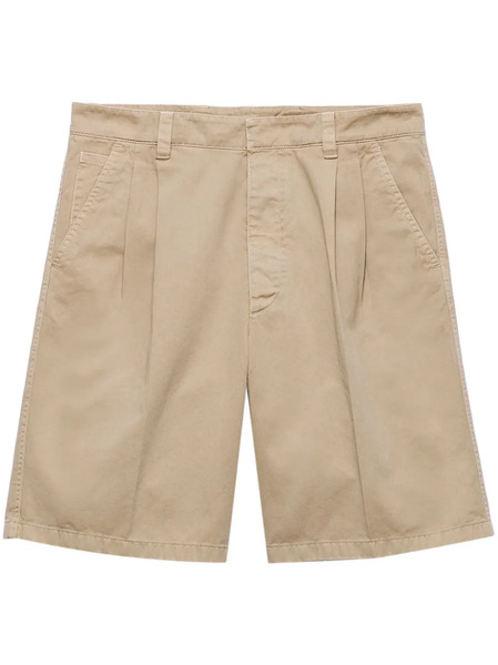  Prada Cotton Bermuda Shorts - Neutrals 