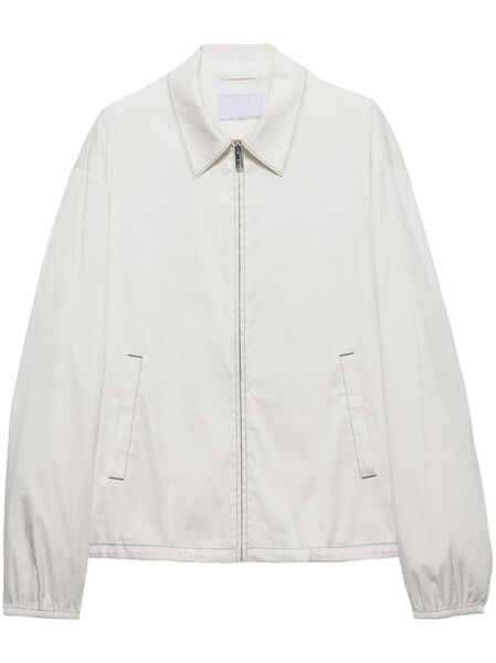  Prada Cotton Bomber Jacket - White 