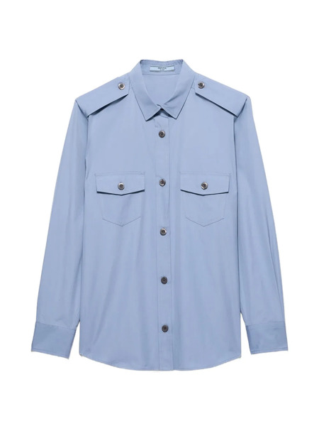  Prada Cotton Poplin Shirt - Blue 