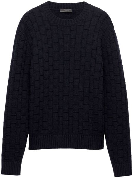  Prada Crew-neck Cashmere Sweater - Blue 