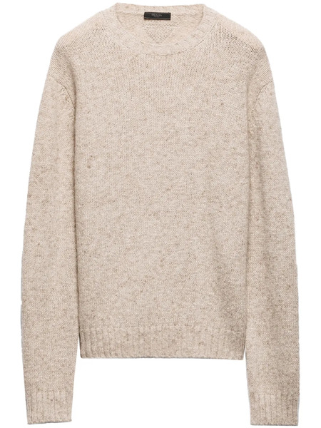  Prada Crew-neck Cashmere Sweater - Neutrals 