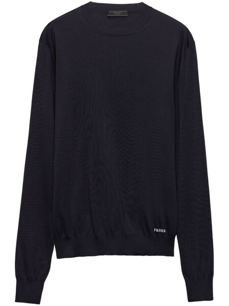  Prada Crew-neck Silk Jumper - Blue 