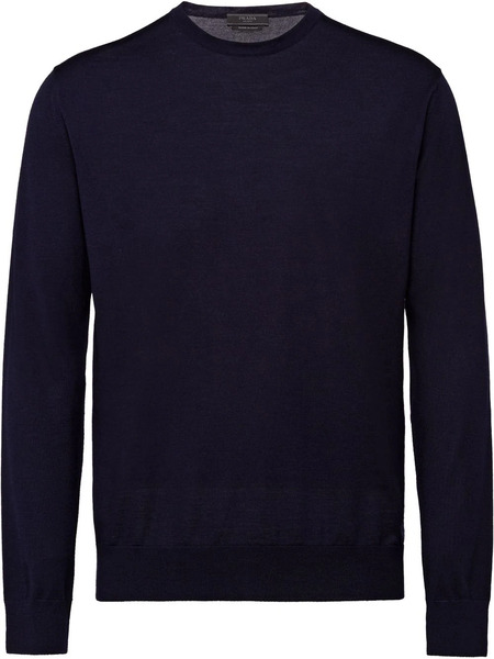  Prada Crew-neck Wool Jumper - Blue 