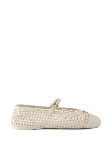  Prada Crochet Ballet Flats - Neutrals 