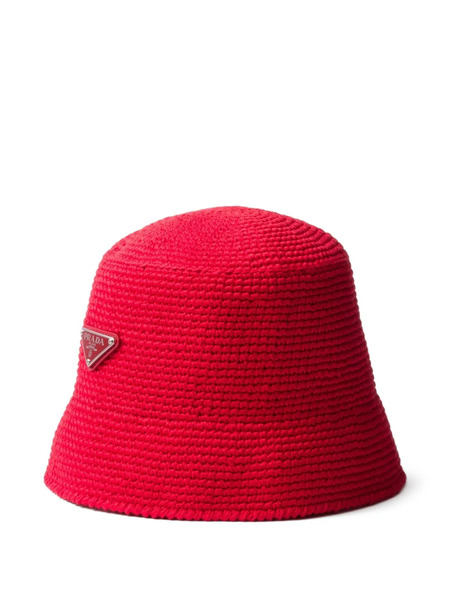  Prada Crochet Bucket Hat - Red 