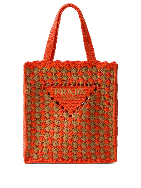  Prada Crochet-knit Tote Bag - Orange 