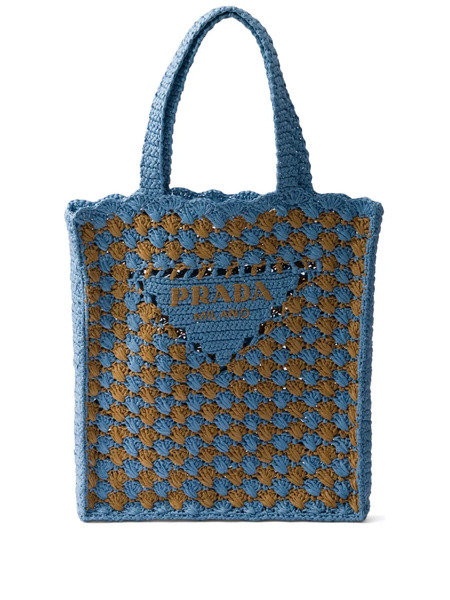  Prada Crochet Tote Bag - Blue 